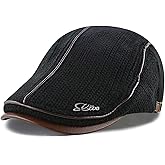 M MOACC Men Newsboy Hat Winter Warm Thick Cotton Knit Irish Flat Cap Ivy Gatsby Driving Caps,Black #8300