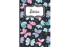Kiara: Personalized Named Journal Notebook Pretty Butterfly Cover For Women & Girls Lined Pages