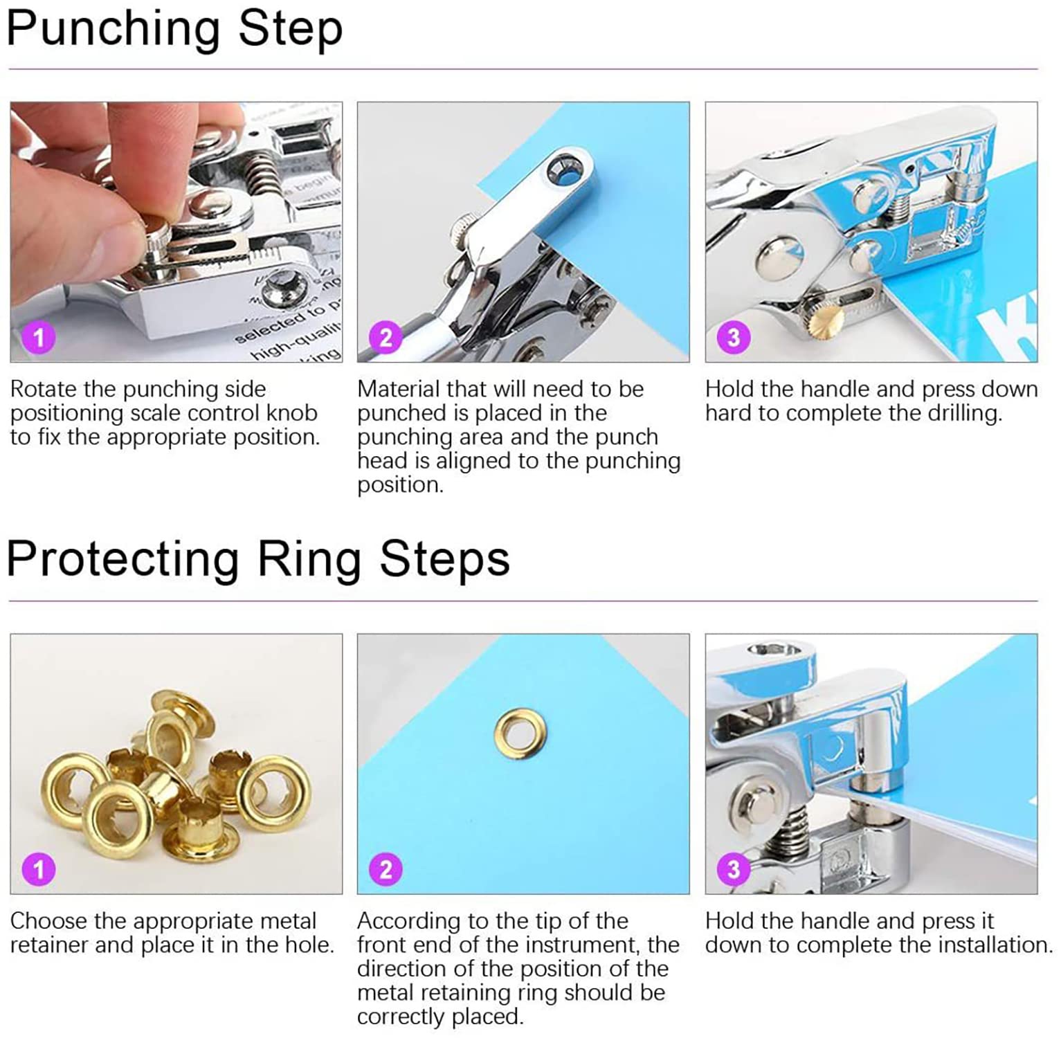 Eyelet Hole Punch Pliers, 3/16 in(5mm) Eyelet Grommet Pliers Kit Metal Eyelets Kits with 400PCS Multicolor Grommets Shoe Eyelets Grommet Sets for Leather Fabric Belt Clothes Decorative Repair