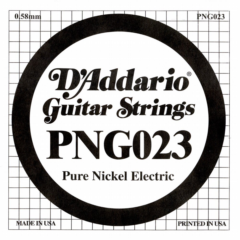 D'Addario PNG023 Pure Nickel Electric Guitar Single String, .023