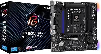 ASRock B760M PG RIPTIDE Motherboard Intel B760 DDR5 4 DIMM Micro ATX 2x M.2