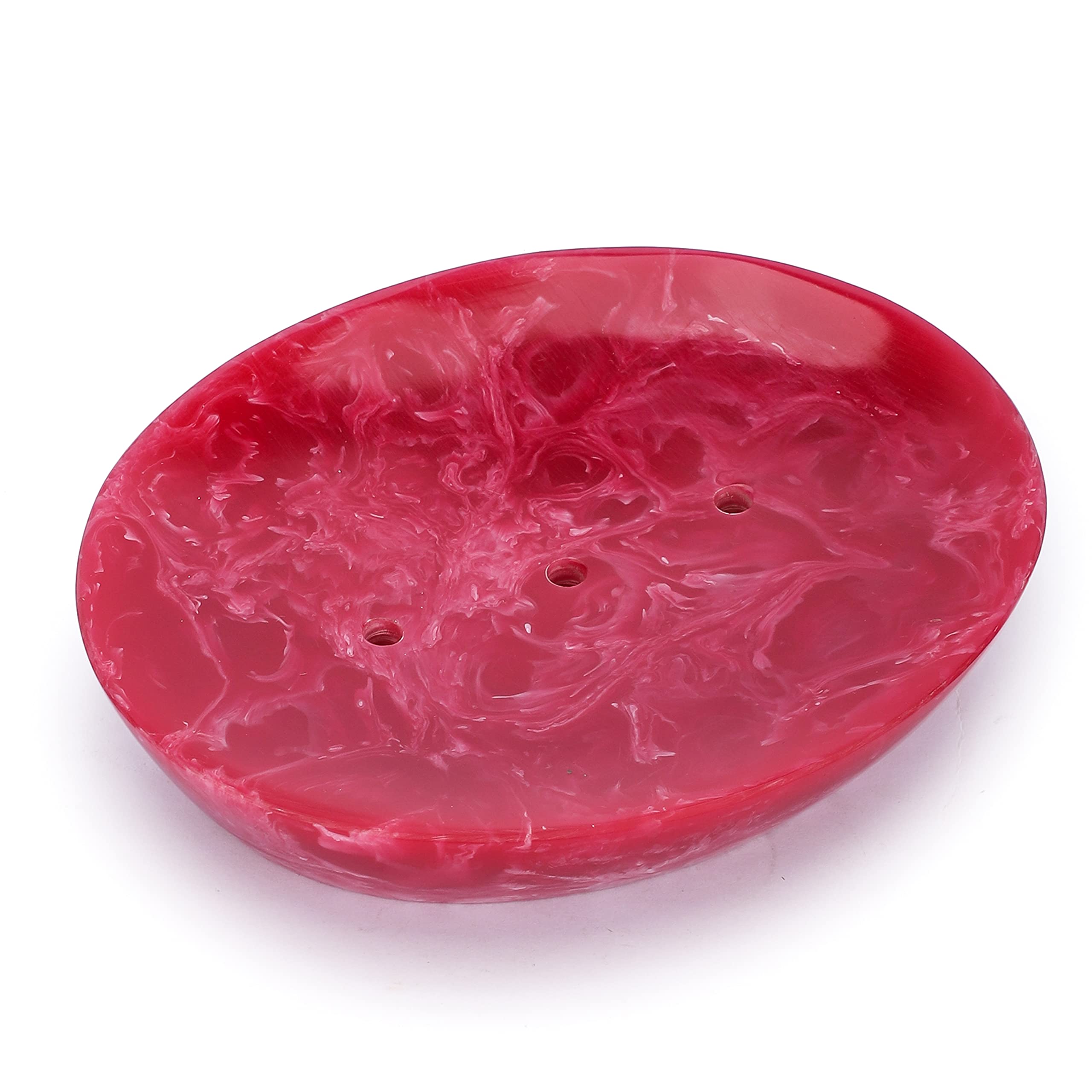 Ajuny Soap Dish Soap Holder Shower, Resin Soap Dishes Self Draining for Bar Soap Sponge Soap Saver Tray for Bathroom Kitchen Sink, Easy to Clean Rose Pink