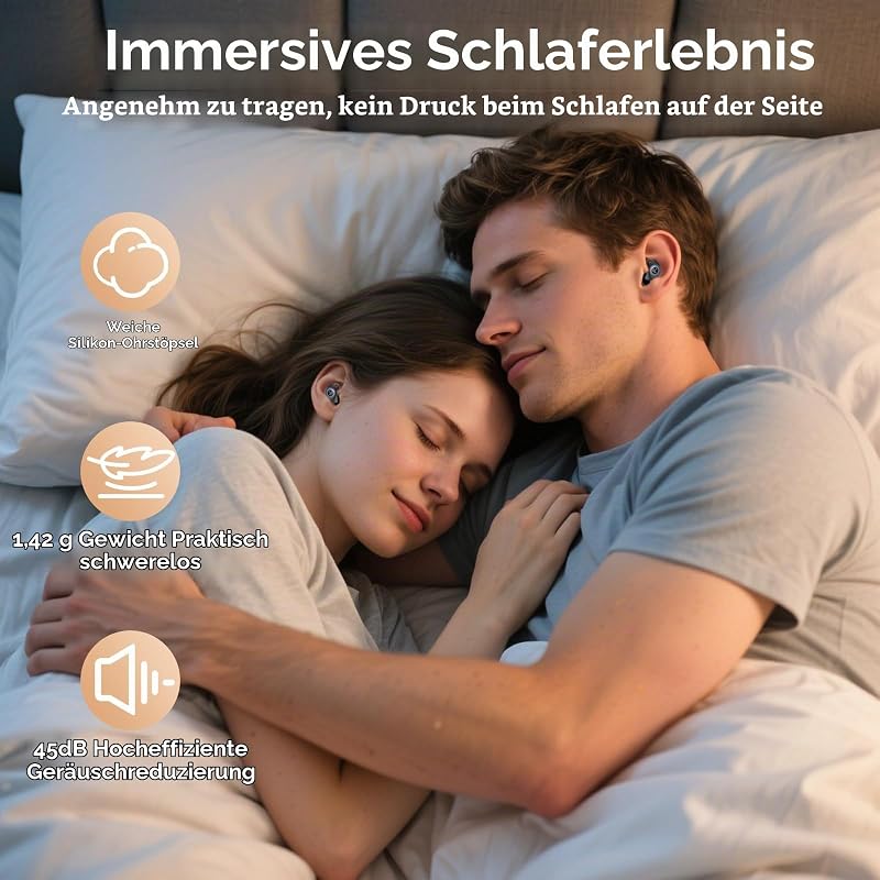 Ohrstöpsel zum Schlafen, 45dB Noise Cancelling Gehörschutz Silikon Earplugs