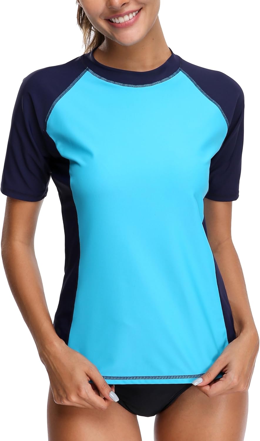 Alove Womens UPF 50+ Short Sleeve Rash Guard Vest Sun Protection