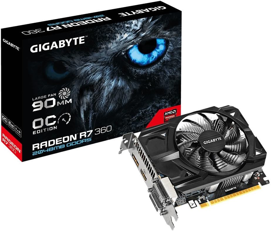 Gigabyte AMD R7 360 128 Bit GDDR5 2GB 2xDVI/HDMI/DP Overclocked Graphics Card (GV-R736OC-2GD REV2.0)