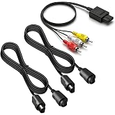 2Pcs 6Ft Controller Extension Cable and Audio Video RCA AV Cable for N64,Controller Extension Cord and AV Cable Bundle Compatible with N64 Console Accessories