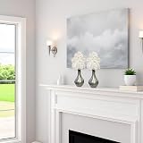 Flourish Vase with Artificial Flowers Grey White Pre Arranged view 6