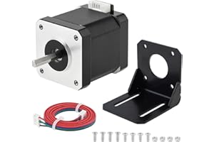 ZVKV Nema 17 Stepper Motor 48MM Bipolar 2A 65N.cm(90.2oz.in) 42 Motor 2 Phase 4 Wire Bipolar Stepper Motor 1.8 Degree for DIY CNC 3D Printer with Connect Cable, Mount Bracket