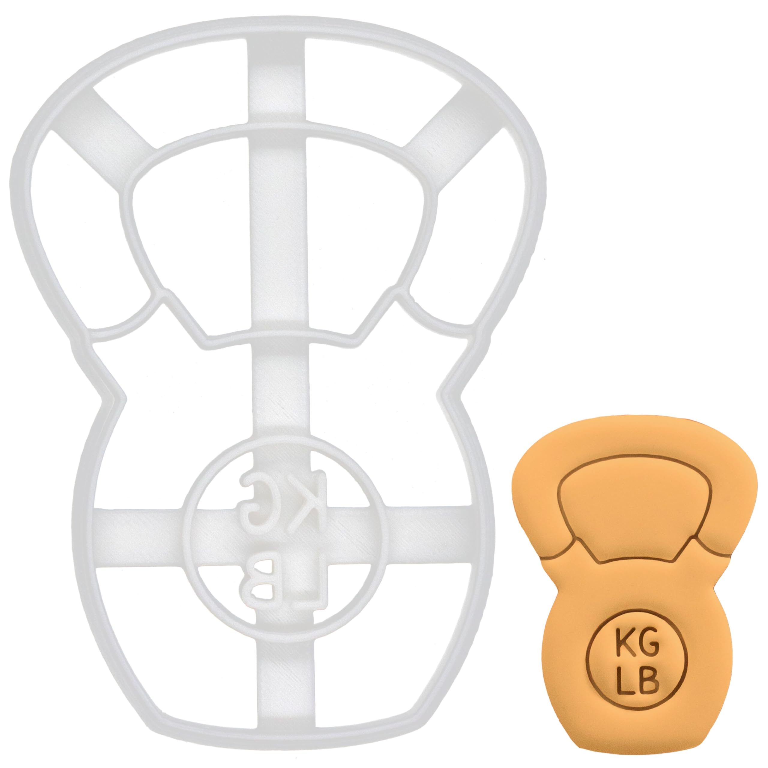 BAKERLOGY Kettlebell Cookie Cutter - Detailed Biscuit Cutter Design for Baking and Crafts, Ideal on Fondant, Dough, Clay