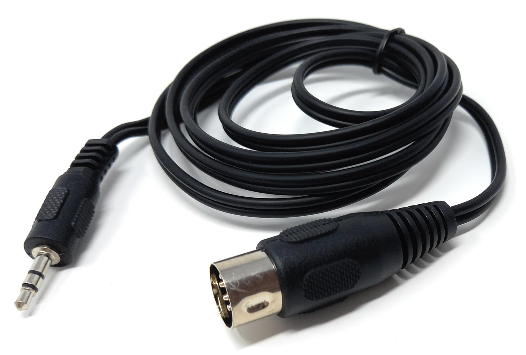 DRUT 1.5m 3.5mm Stereo Jack Plug to 5 Pin Midi Din Male AUX Audio Cable, Midi Pins 2, 3, 5 are Connected 5ft