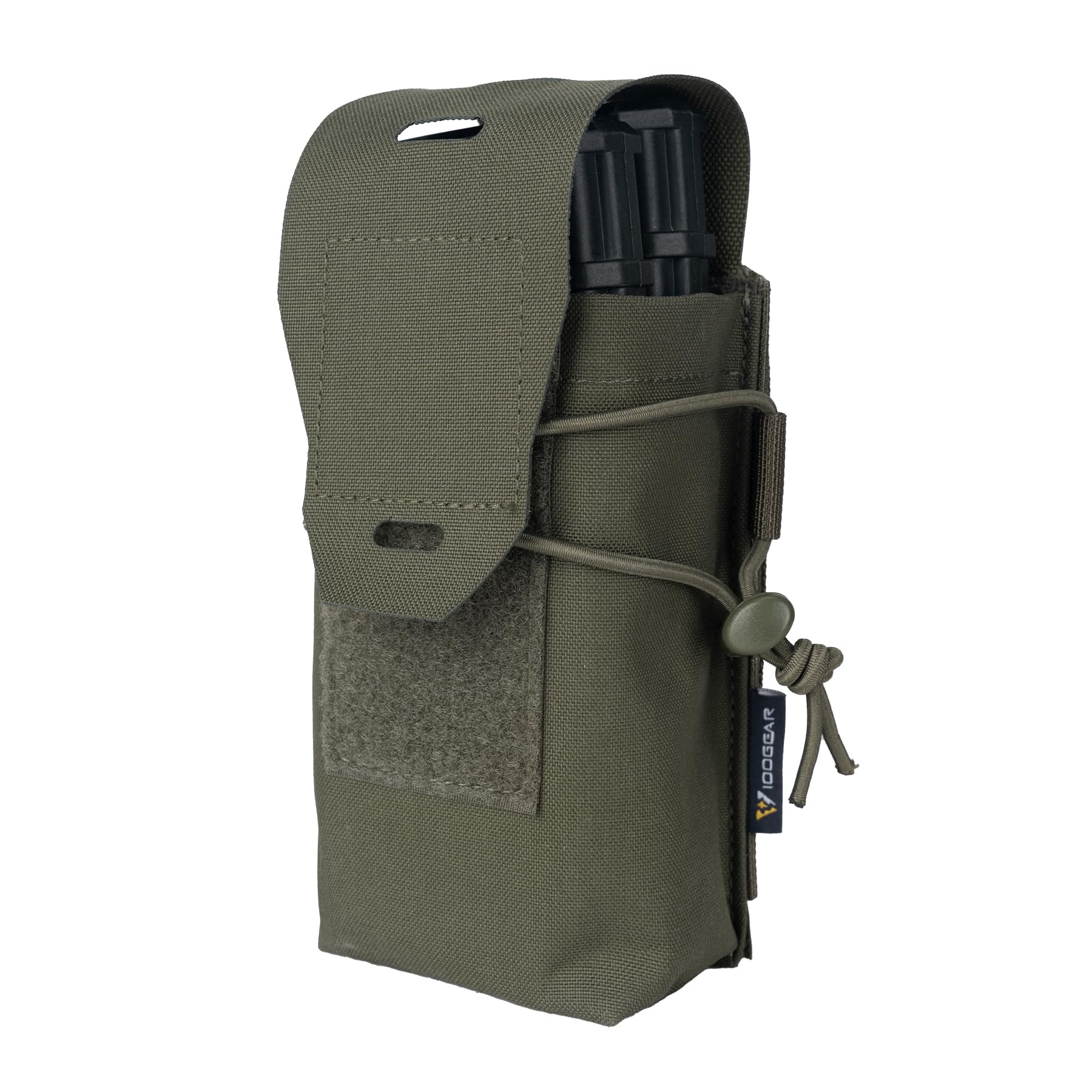 IDOGEAR Double Magazine Pouch 5.56 MM Rifle Mag Pouches Molle Double Stack Multi-Camo Magazines Carrier Holder Airsoft Hunting Shooting Carry Bag (Ranger Green)