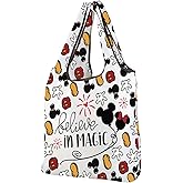 CMNIM Cartoon Mouse Foldable Tote Bag Cartoon Inspired Gift for Women Fans Friends Mouse Lover Gifts I Believe in Magic Bag