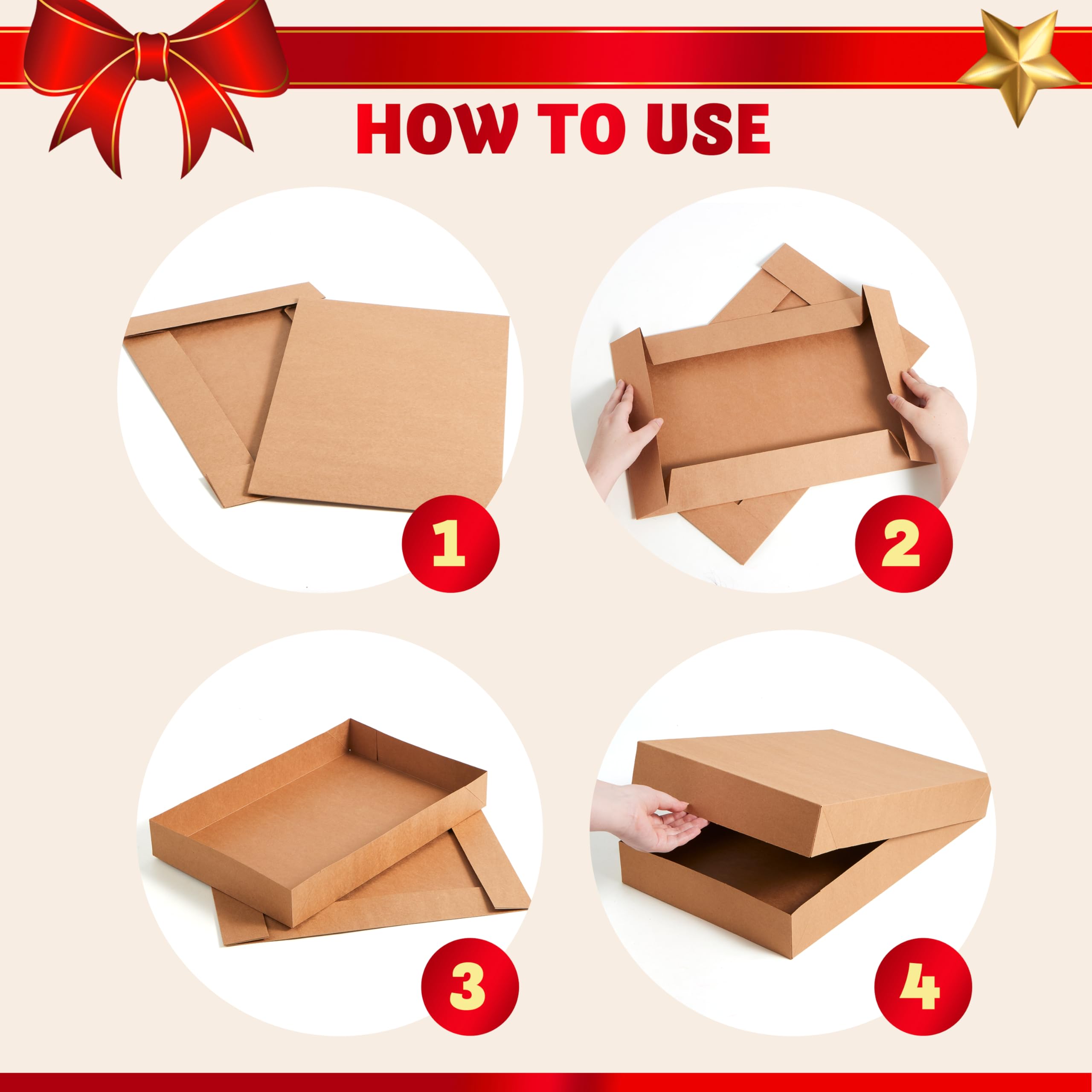 JOYIN 12 PCS Kraft Large Gift Boxes 17