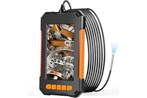 EFUTONPRO Industrial Endoscope Camera, 3.9mm Borescope Inspection Camera 4.3'' Screen 1080P HD Snake Camera with Light, Semi-Rigid Cable, 32G TF Card for Car, Engine, Pipe Checking (3.9mm, 6.5Ft)