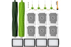 PIVXSNKEW Replacement Parts Accessories for irobot Roomba i3 i3+ i1 i1+ i7 i7+ i4+ i5 i5+ j5 j5+ i6 i6+ i8 i8+ i2 J7 E5 E6 E7 I&J&E Series Vacuum Cleaner, 1 Roller Brushes,4 Filters,4 Side Brushes,6 Vacuum Bags