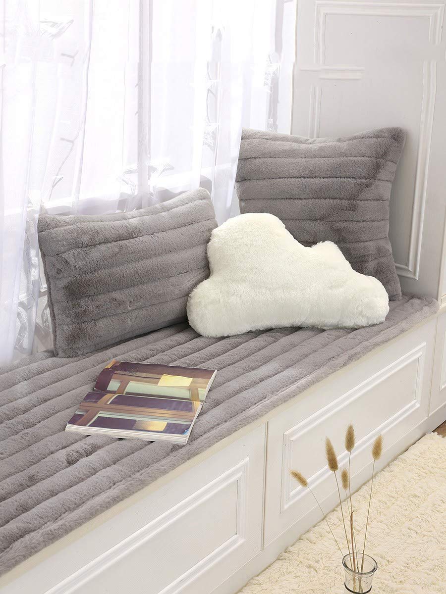 Amazon Com Xjdp Solid Color Plush Bay Window Cushion Seat