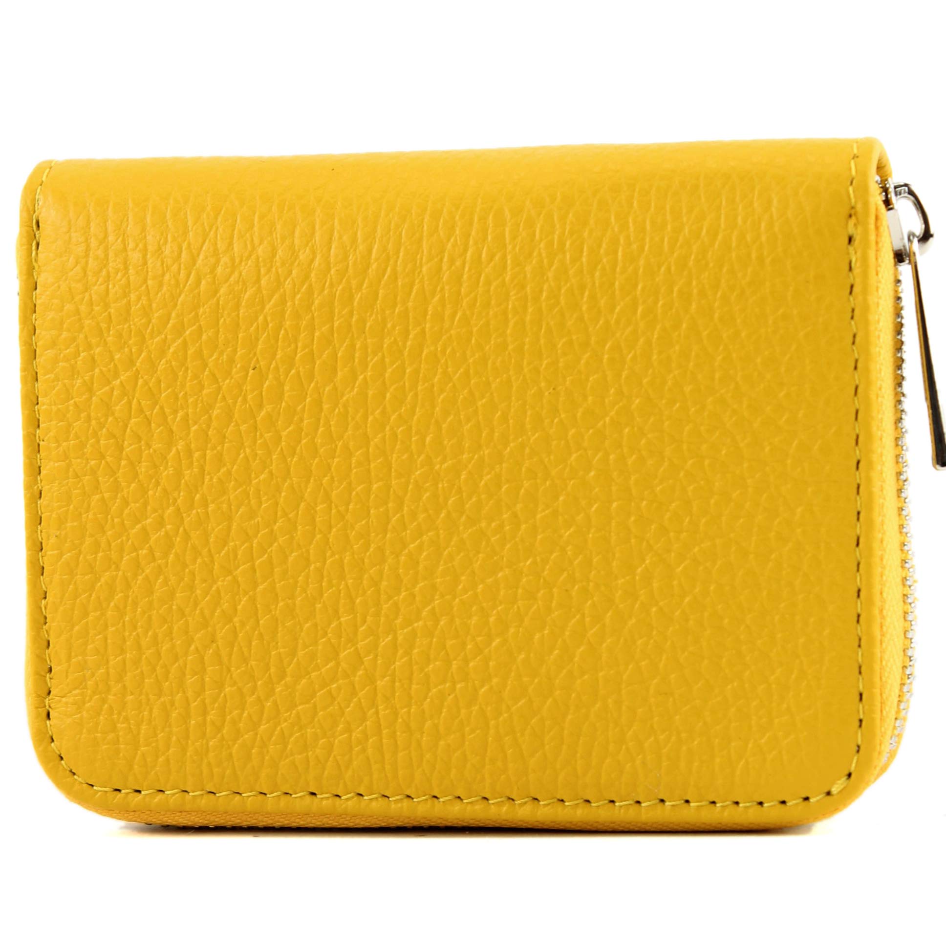modamoda de - P04 - Italian ladies wallet, real leather, short, Colour:Rapeseed — image 1
