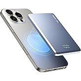 TONOKI Ultra-Slim Magnetic Power Bank, Aluminum Wireless Portable Charger, Fast Charging USB-C Battery Pack for iPhone 15/14/13/12 & MagSafe, Android Wireless Charging Devices (Blue, 5000)