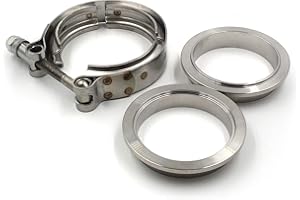 V-Band Clamp and Flanges Kit 2.5 inch 64mm 304 Stainless Steel for Exhaust Pipes