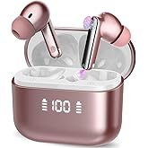 Ai Translation Earbuds Real Time with Audio and Video Calls, 3-in-1 Buletooth 5.3 Translator Earbuds with 6 Translation Modes/164 Languages/No Subscription Required, 48H Headphones Translator, Rose