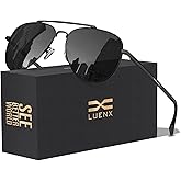 LUENX Aviator Sunglasses for Men Women Polarized Driving Classic Shades - UV 400 Protection with Accessories 60MM