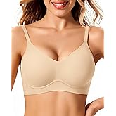 VRVOICE Women Wireless Jelly Bras Seamless Comfort Push Up No Underwire Support Bralette Full Coverage Everyday Bra