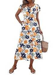 Zeagoo Floral Dress Women Summer Bohemian Dress