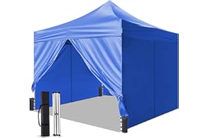 Foristrail Pop Up Canopy Tent Instant Shelter, Portable Outdoor Sun Shade (Light Blue, 10x10 with Sidewalls)