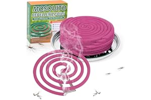 FLODTEEK 16 Pack Natural Mosquito Coils with 1 Holder & 6 Stands, Long-Lasting Outdoor Mosquito Repellent for Patio, Camping, Yard, Garden, Backyard, 4-5 Hours Burn Time, Effective Citronella Mosquito Killer