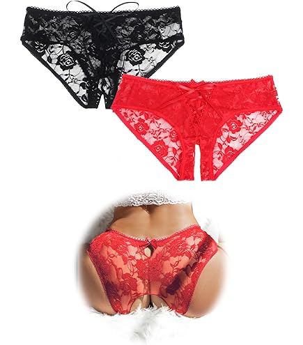 FASHION QUEEN Sexy Open Crotch Zipper Panties Women's Knickers