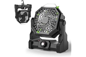 Camping Fan 30000mAh Strong Power Fan 270° Oscillating Rechargeable Fan Battery Operated 4-in-1 Tent Fan Desk/Hanging Light P