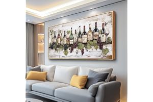ZUITINGHUA Wood Framed Canvas Wall Art For Living Room Wall Decor For Bedroom Office Wall Decorations Wine Landscape Paintings Wine Cabinet Pictures Artwork Room Aesthetic Home Decor 20x40 In