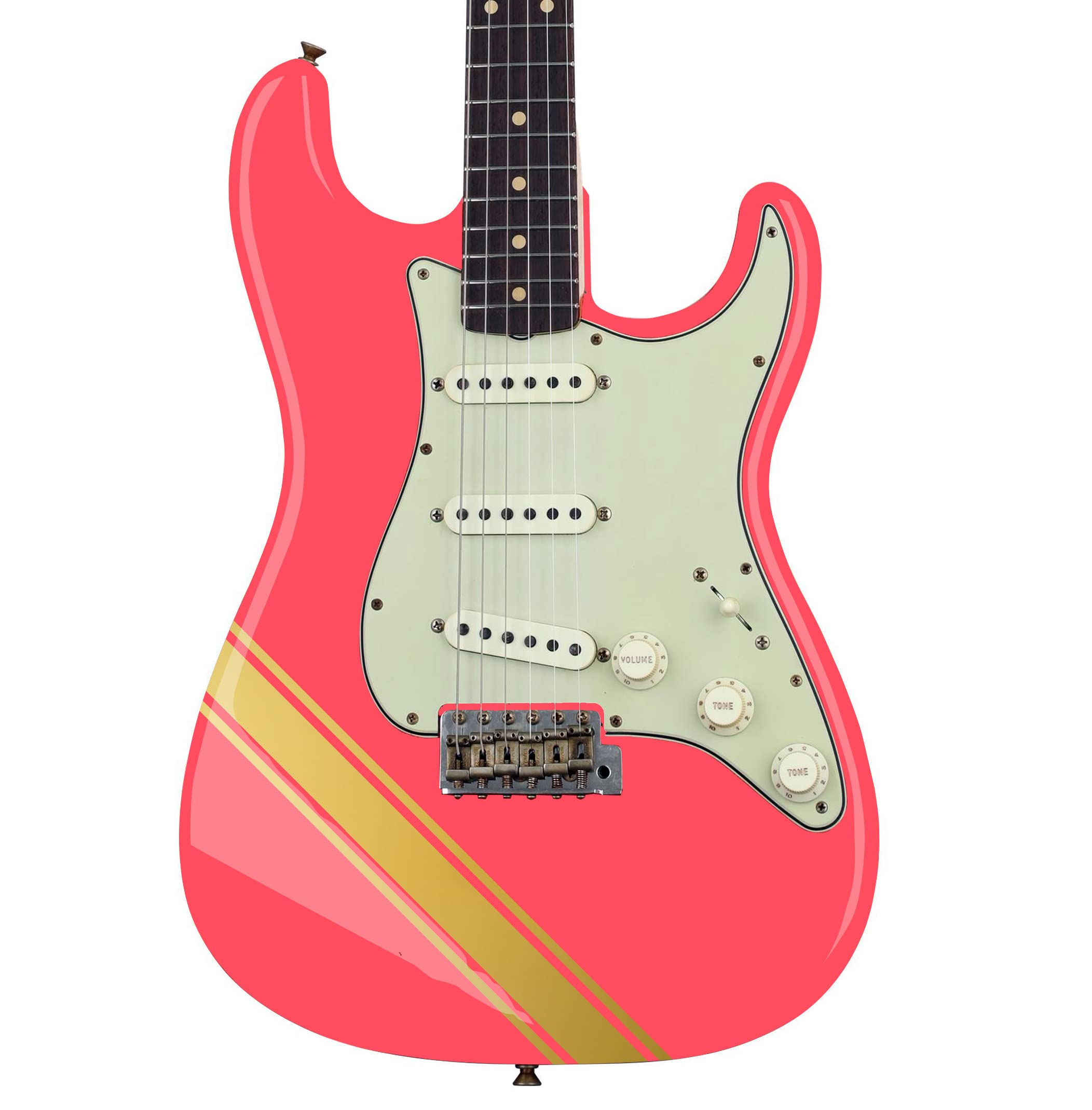 Custom Guitar or Bass Racing Stripes Decal Sticker Pack fits All Guitars. (Gold)