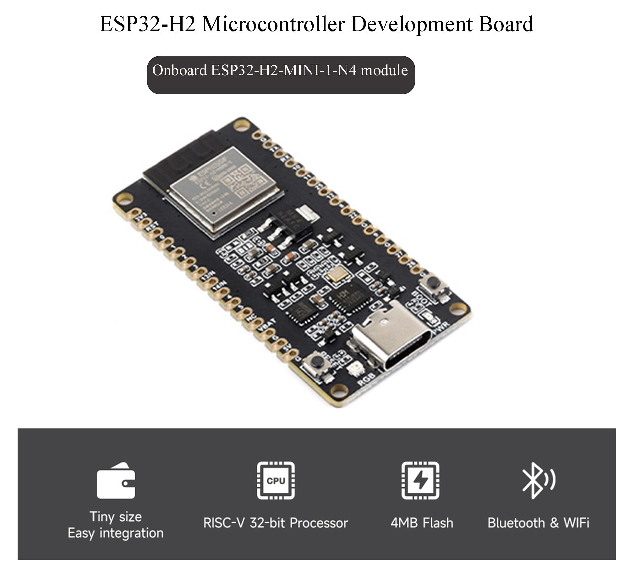 Ieee Microcontroller Mua ESP32-H2 Microcontroller Development Board with ESP32-H2-MINI-1-N4 ...