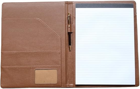 Amazon Blueboard ノート1冊付き メモパッドカバー フェイクレザー メモ帳カバー ノートカバー ノートパッド ホルダー ポケット ペンホルダー付き ブラウン ノートパッドホルダー ノートカバー 文房具 オフィス用品