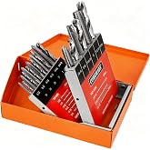 SAE Drill and Tap Sets, M2 Jobber Length Drill Bits with Metal Indexed Case | 18-Piece,6-32 to 1/2"-13 Tap Sizes, 9 Jobber Length, 9 Hand Taps, Bonderizing Surface, Corrosion Resistance