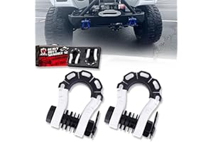 AMBULL Shackles Upgrade 3/4" D Ring Shackle (2 Pack) 70,000 lbs Break Strength with 7/8" Pin, Isolator and Washer Kits for Us
