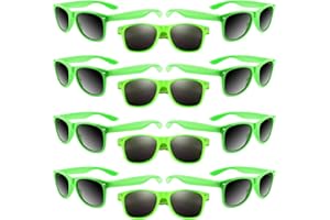 ASTARON 12 Pack Party Sunglasses Bulk Neon Party Favors for Beach Wedding Party Pool Party Supplies, Green