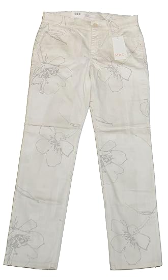 MAC Carrie Pipe Stretch Damenhose Hose Blumen Creme