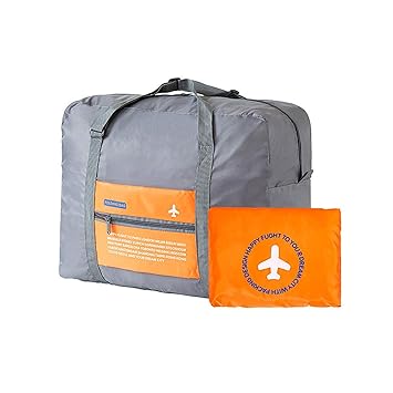 Divinezon Large Folding Waterproof Luggage Packing Duffle Handbag, Orange