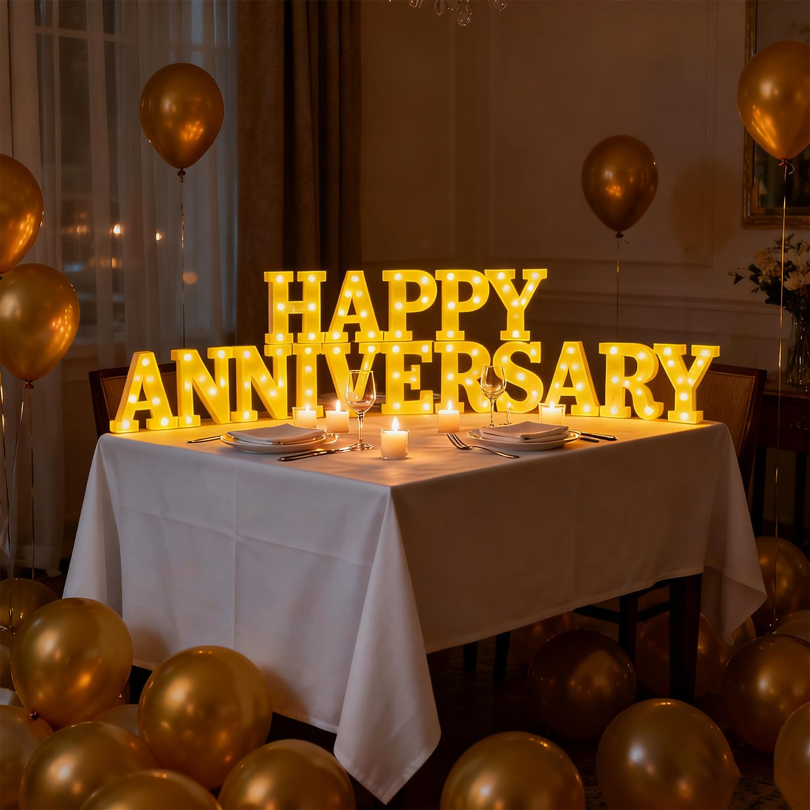 Photo 1 of **MISSING PARTS**
Honoson 16 Pcs Happy Anniversary Decoration Light up Letters Sign Wedding Anniversary Party Light LED Neon Table Decoration for Valentine's Day Wedding Romantic Party Decor