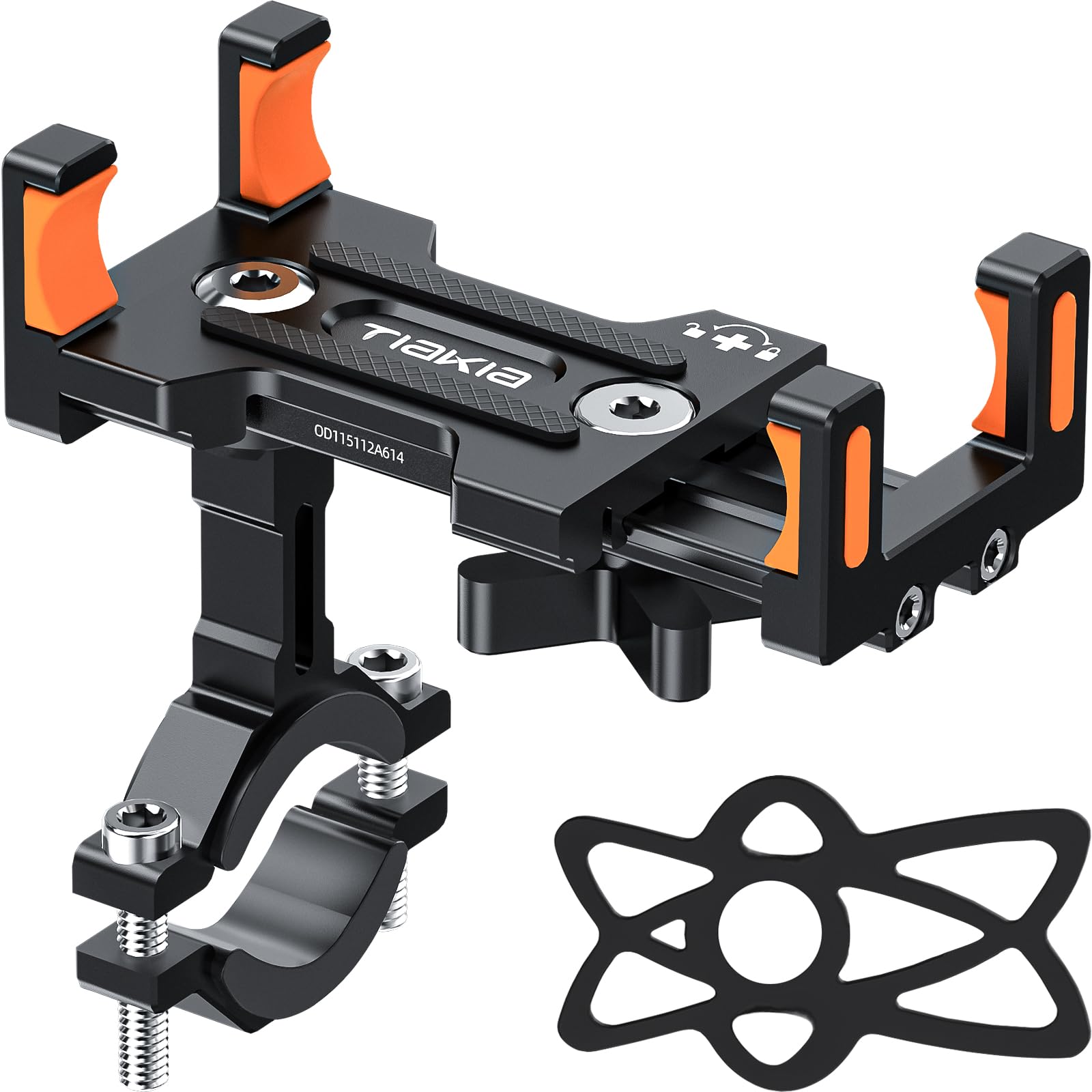 Bike Phone Mount,Tiakia Bike Phone Holder Universal Bicycle Motorcycle Mount Aluminum Alloy,Motorcycle Cell Phone Holder for 4.7-7.2 Inch Smart Phone, Handlebar Mount Phone Holder Cradle 360 Rotatable