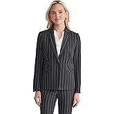 Kasper Womens Pinstripe One Button Blazer