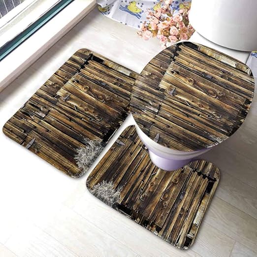 Amazon.com: Rustic Bathroom Rug Set 3 Pieces Extra Soft Memory Foam