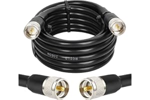 MOOKEERF CB Coax - RG213 Coaxial Cable (10ft) UHF Male-Male, Low Loss, Ideal for Ham/VHF Radios, SWR Meter & Antenna Analyzers