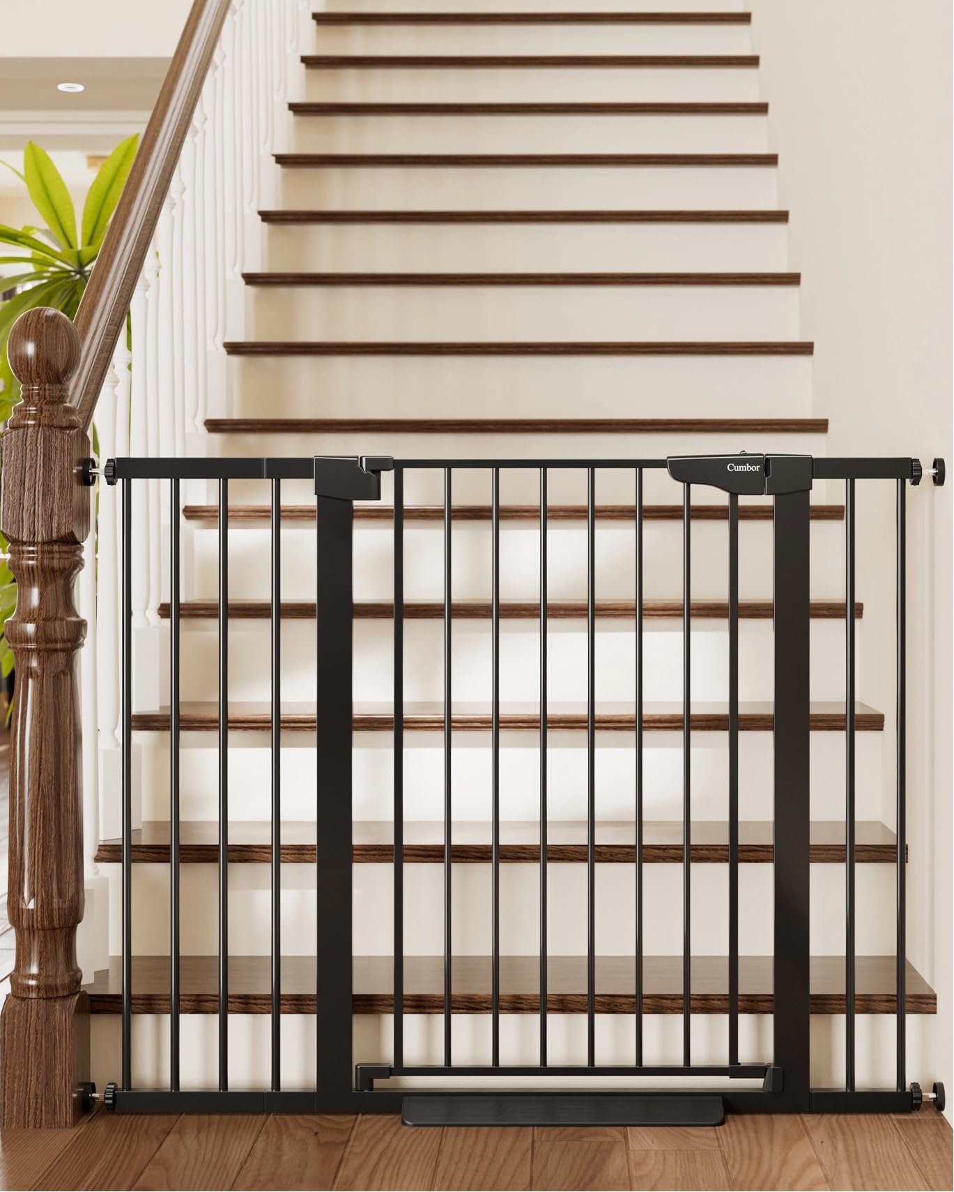 Photo 1 of Cumbor 36" Extra Tall Baby Gate for Stairs, 29.7-48" Wide Dog Gates for Doorways, Auto Close Safety Gate for Babies and Pets, Easy Install, Pressure Mounted, Fits Doorways, Stairs, Entryways, Black