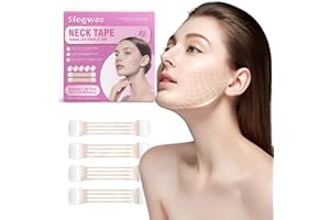 Invisible Neck & Face Lift Tape - 4 Neck + 20 Face Tapes, Waterproof, Breathable & Reusable for All Skin Types