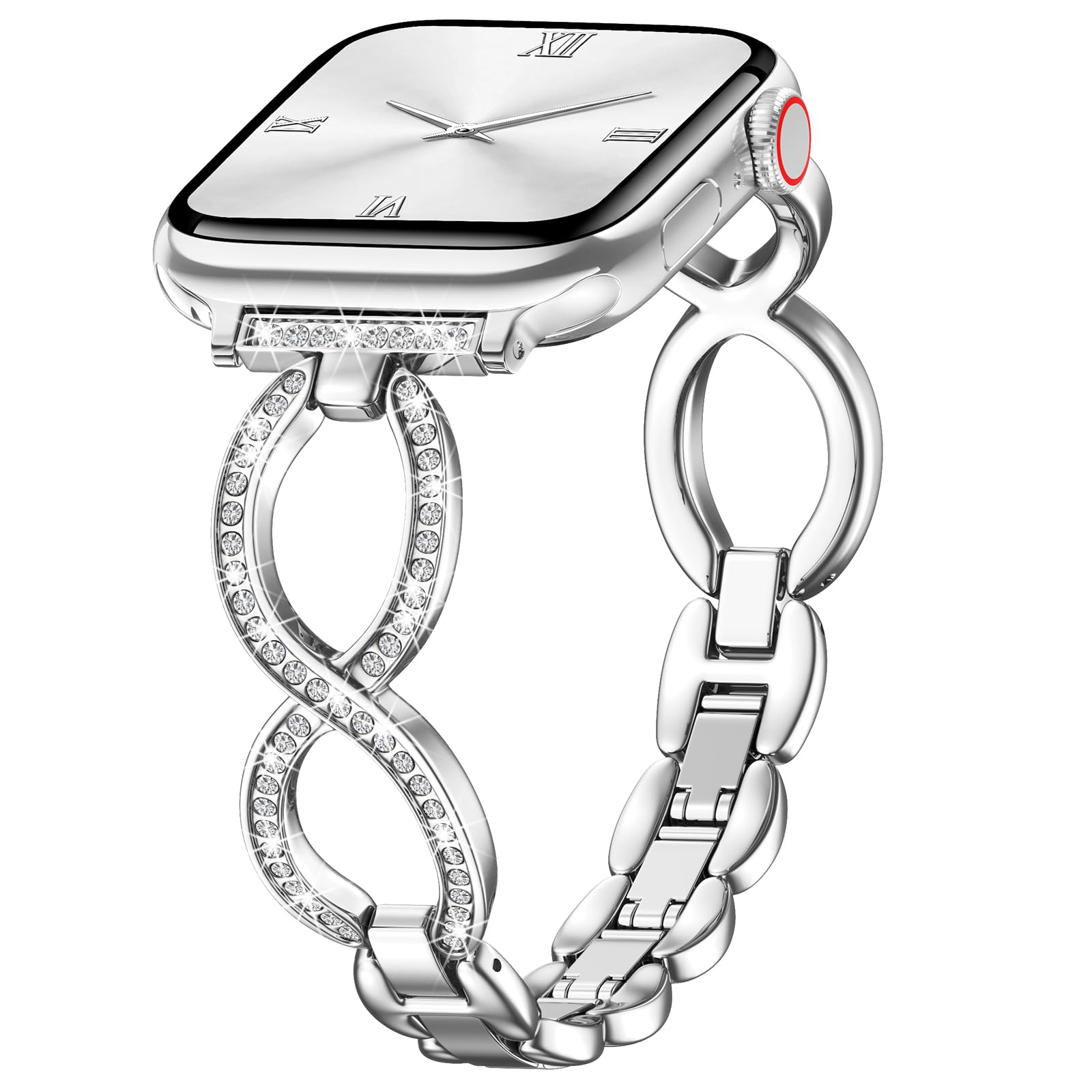 Filoto Bling Band Compatible with Apple Watch 38mm 40mm 41mm 42mm 44mm 45mm 46mm 49mm for Women, Thin Metal Strap Dressy Slim Jewelry Bracelet for iWatch Band Series 11 10 9 8 7 6 5 4 SE 3 2 3 Ultra