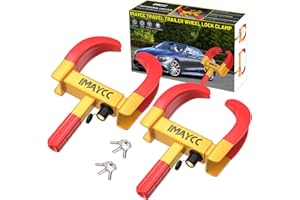 IMAYCC Wheel Lock for Car 2 Packs, Heavy Duty Trailer Wheel Lock, Max 13 inch Universal Car Tire Lock, Anti Theft Device for Goft Cart RV SUV ATV and Most Vehicles.
