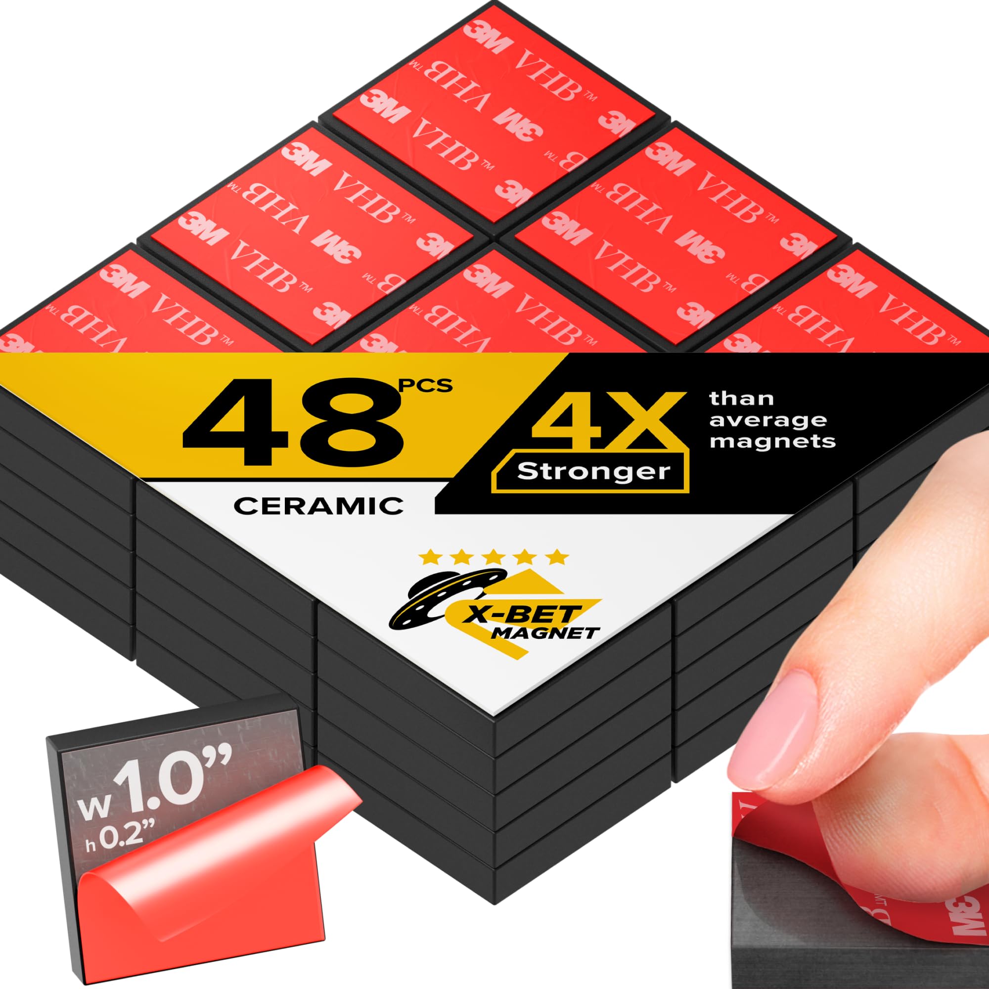 Strong Ceramic Square Magnets With Adhesive Backing